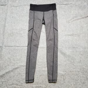 Lululemon Leggings Womens 4 Speed V Heathered Black Deep Coal Yoga Workout Gym